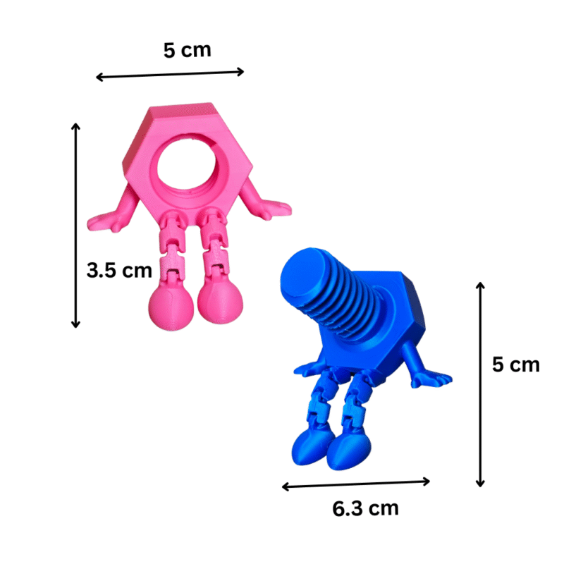 The Spicy Bolt Set – Custom Articulated Bolt & Nut Corporate Gift | Unique Industrial Desk Toy - Image 2