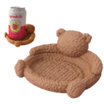 Knitted Bear Coaster – Unique Corporate Gift for Offices & Clients