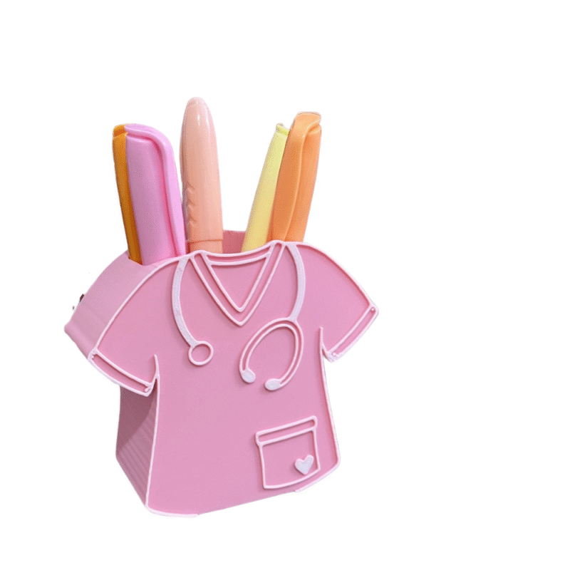 Custom Nurse Shirt Desk Pen Holder – Unique Corporate Gift for Healthcare Staff - Image 3