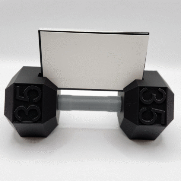 Dumbbell Business Card Holder for Office Desk | Fitness Theme Gift for Professionals