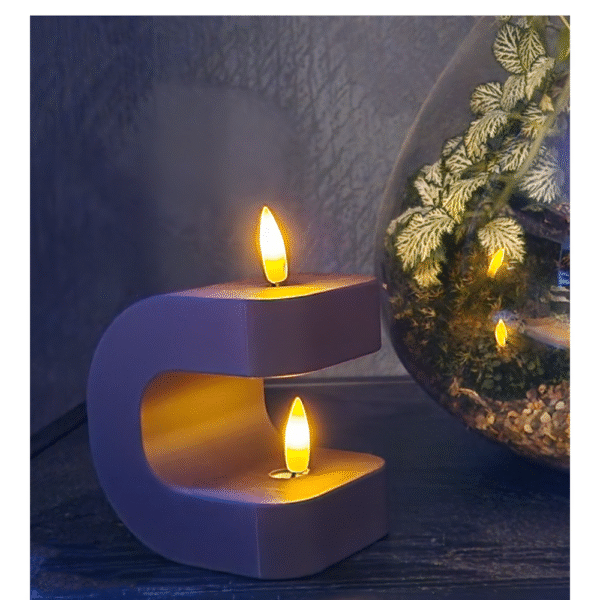 Elegant Curved Tea Light Candle Holder for Home and Office Décor