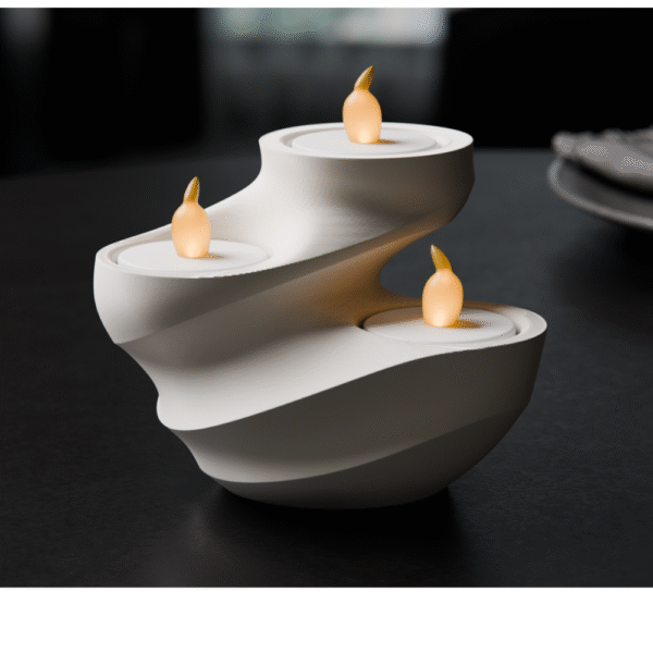 Swirl LED Tea Light Holder for Home Decor and Office Spaces