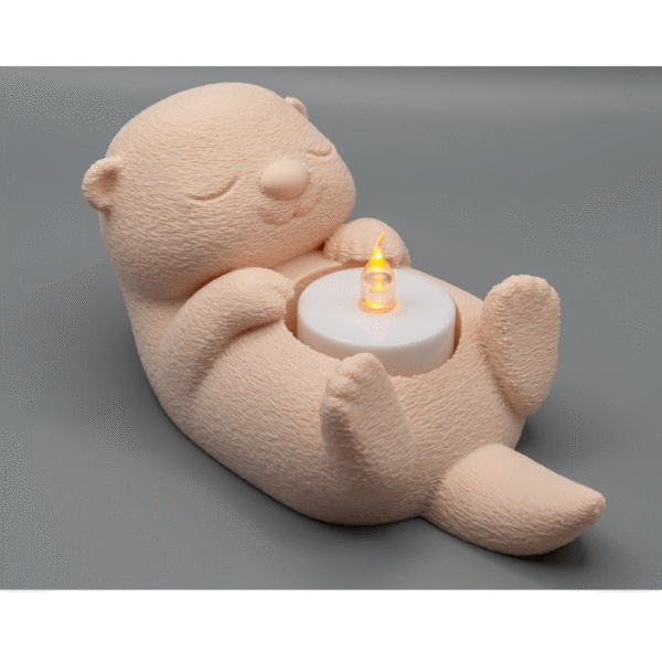 Cozy Otter Tealight Holder | Unique Home & Office Décor Gift | Animal-Shaped Candle Holder