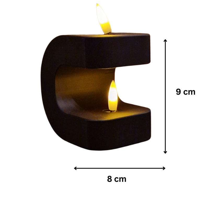 Elegant Curved Tea Light Candle Holder for Home and Office Décor - Image 2