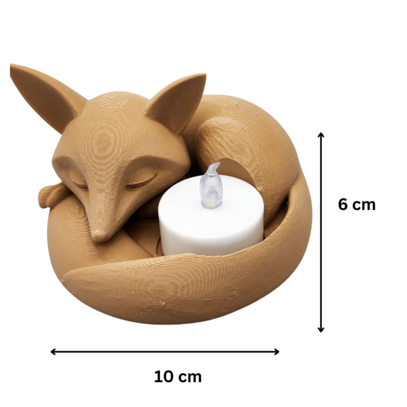 Sleeping Fox Tea Light Holder for Home & Office Decor - Image 2