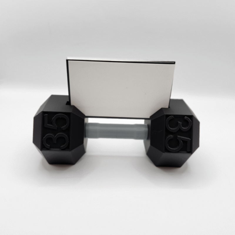 Dumbbell Business Card Holder for Office Desk | Fitness Theme Gift for Professionals - Image 3