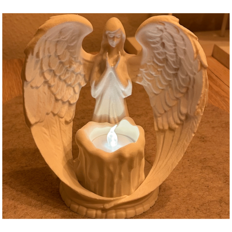 Angel with LED Tealight Candle – Elegant Desk & Appreciation Gift - Image 3