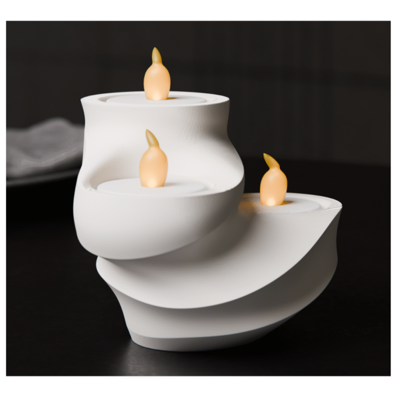 Swirl LED Tea Light Holder for Home Decor and Office Spaces - Image 3