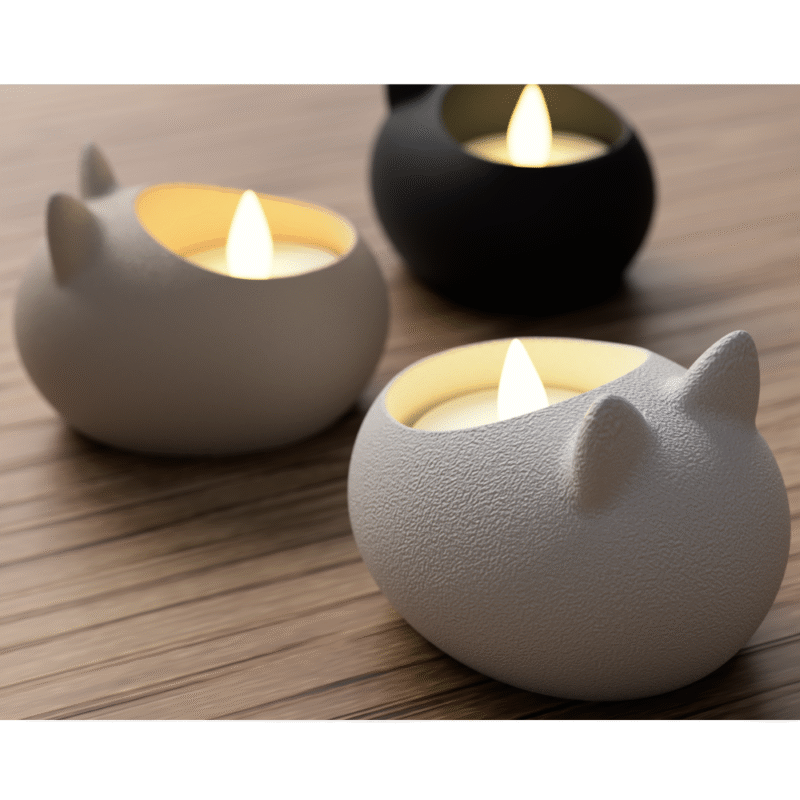 Cat LED Tealight Holder | Cute Cat Shape Tealight Lamp for Home & Office Decor | Eco-Friendly LED Candle Holder Gift - Image 4