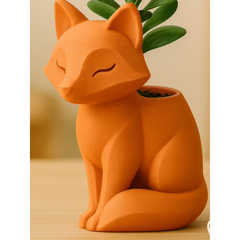 Fox Planter | Cute Animal Pot for Desk Decor, Home & Office | Unique Gift for Birthday, Corporate Events & Kids Room Decor - Image 3