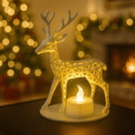 Christmas Voronoi Reindeer Tealight Holder | 3D Printed Christmas Decor | Festive Desk & Home Decoration | Holiday Corporate Gift