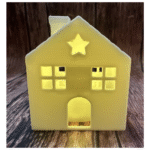 Tiny Christmas Tealight House – 3D Printed Holiday Decor Gift | Single Color Tealight Lamp for Home & Office