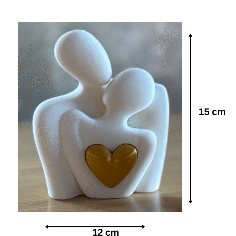 Couple Statue in Love with Heart | Romantic Home Decor Showpiece | Tabletop Figurine for Office Desk & Corporate Gifting 3D Printed - Image 2