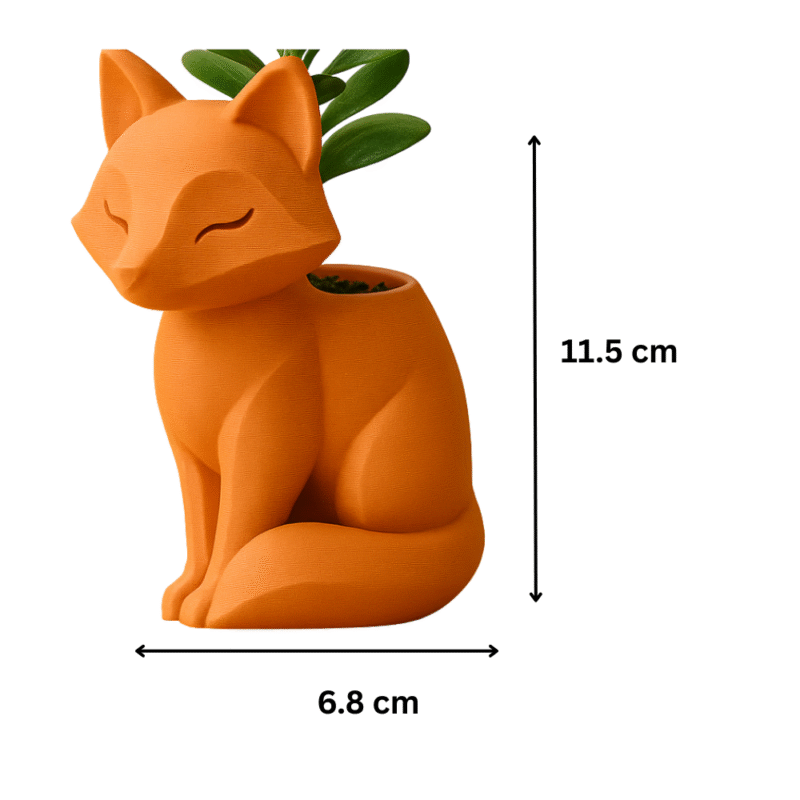 Fox Planter | Cute Animal Pot for Desk Decor, Home & Office | Unique Gift for Birthday, Corporate Events & Kids Room Decor - Image 2