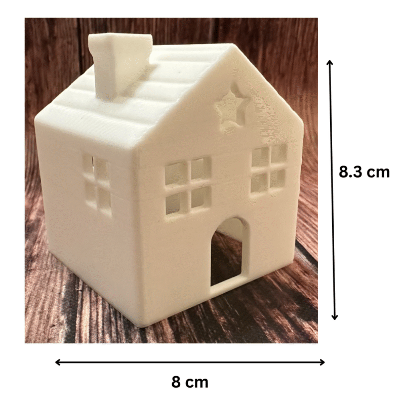 Tiny Christmas Tealight House – 3D Printed Holiday Decor Gift | Single Color Tealight Lamp for Home & Office - Image 2