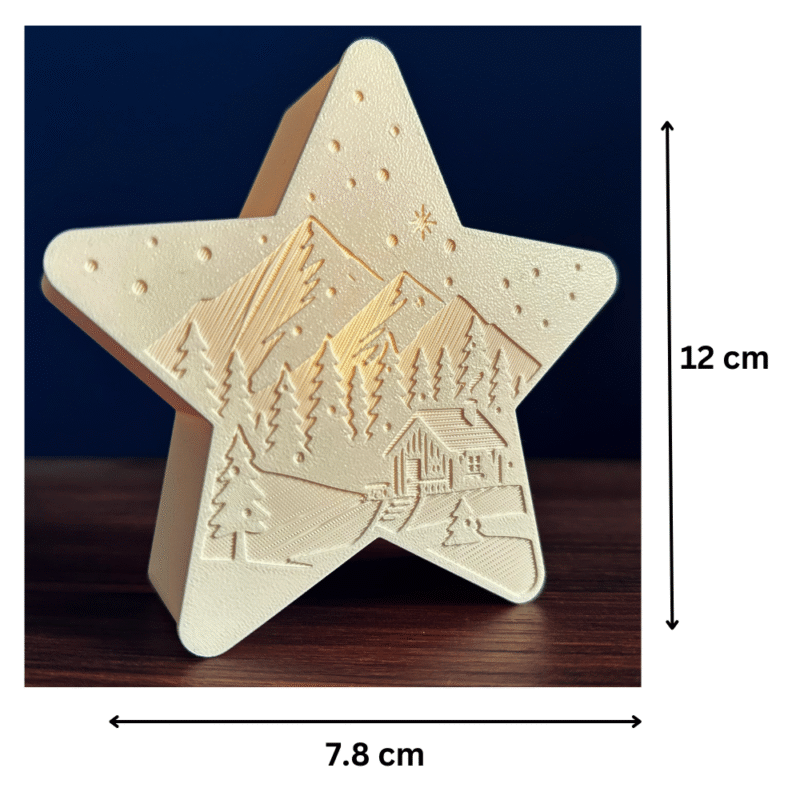 Star Tealight Lamp Mountains 3D Printed Christmas Gift for Corporate and Industrial Clients - Image 2