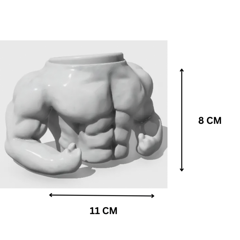 Muscular Man Pen Holder for Desk | Gym Theme Table Organizer | Bodybuilder Office Gift | Fitness Lover Gift - Image 2