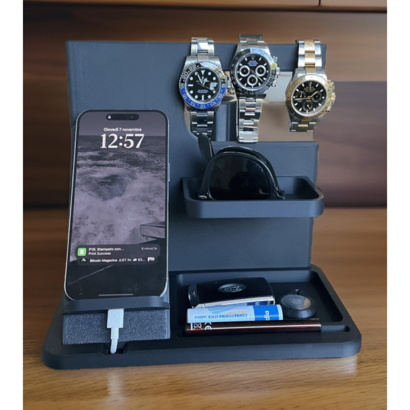 Multi-Brand Docking Station | Mobile, Watch, Goggle & Key Organizer | Premium Desk Stand for Office, Industry & Personal Use | Ideal Corporate & Festive Gift - Image 3