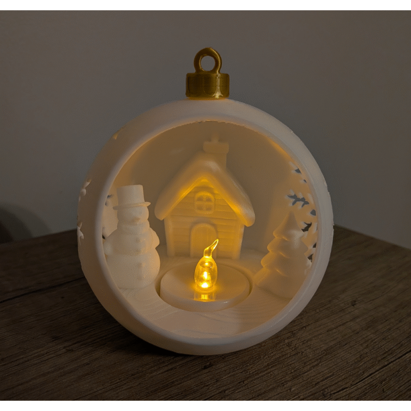 Christmas Bauble Tea Light – Festive LED Decorative Gift for Corporate, Events & Home Décor | Unique 3D Printed Christmas Gift - Image 3