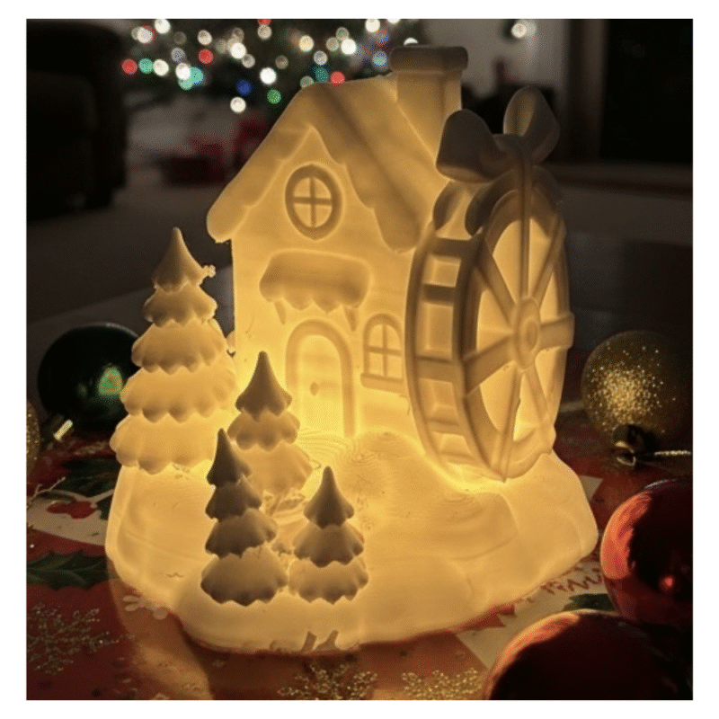 Winter Mill House Christmas Glow Scene – Premium Light-Up Holiday Décor Gift for Home, Offices & Corporate Gifting - Image 3