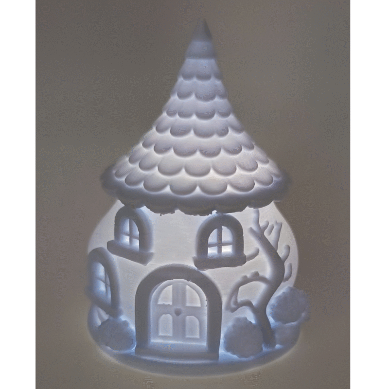 Luminous Fairy House Tealight Lamp | 3D Printed Mini Home Décor Gift | Warm Glow Table Light - Image 3