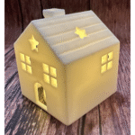 Tiny Christmas Tealight House – 3D Printed Holiday Decor Gift | Single Color Tealight Lamp for Home & Office - Image 3