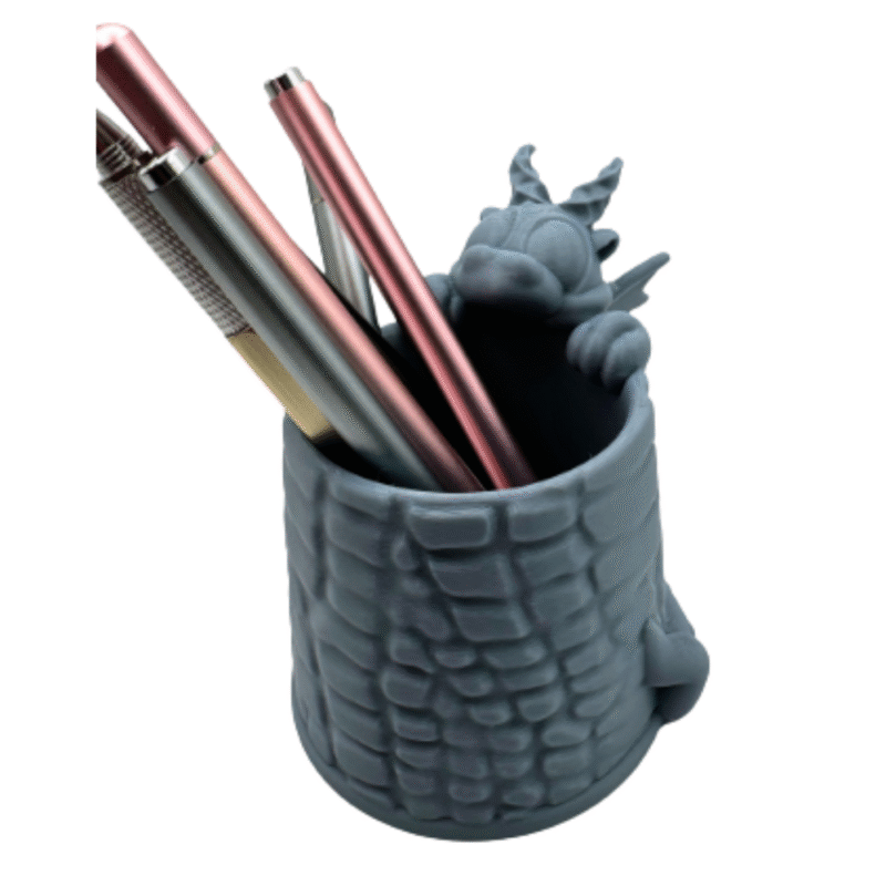 3D Printed Dragon Pencil Cup – Desk Organizer for Kids, Students & Office Use | Unique School Gift - Image 3