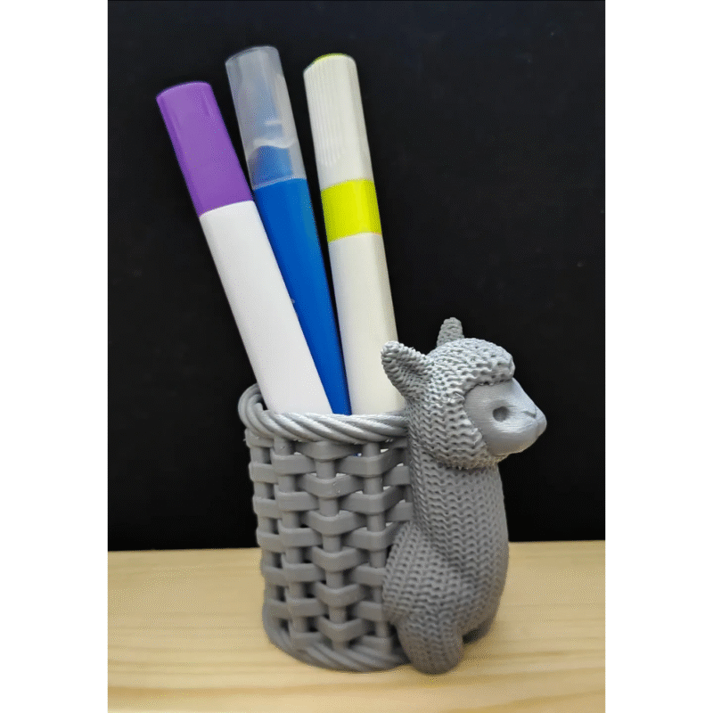 3D Printed Alpaca with Basket Pen Holder – Cute Desk Organizer Gift for Office, Home & Corporate Gifting - Image 3