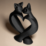 3D Printed Cat Love Decor Statue | Premium Home & Office Showpiece | Modern Table Decoration Gift for Companies & Events - Image 4