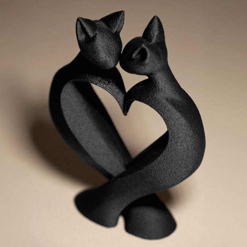 3D Printed Cat Love Decor Statue | Premium Home & Office Showpiece | Modern Table Decoration Gift for Companies & Events - Image 4