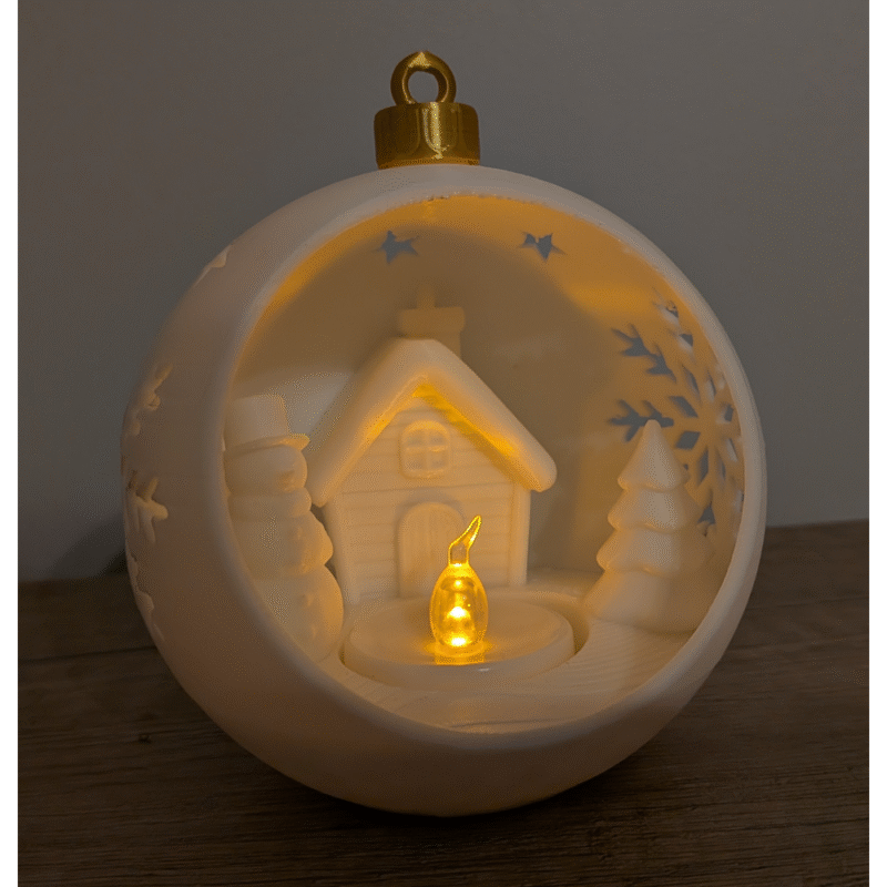 Christmas Bauble Tea Light – Festive LED Decorative Gift for Corporate, Events & Home Décor | Unique 3D Printed Christmas Gift - Image 4