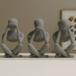 Minimalist Three Wise Monkeys Statue | See No Evil Hear No Evil Speak No Evil Figurines | Home Décor & Corporate Gift | Personal Use Showpiece