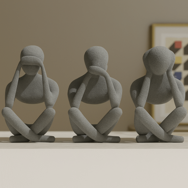 Minimalist Three Wise Monkeys Statue | See No Evil Hear No Evil Speak No Evil Figurines | Home Décor & Corporate Gift | Personal Use Showpiece