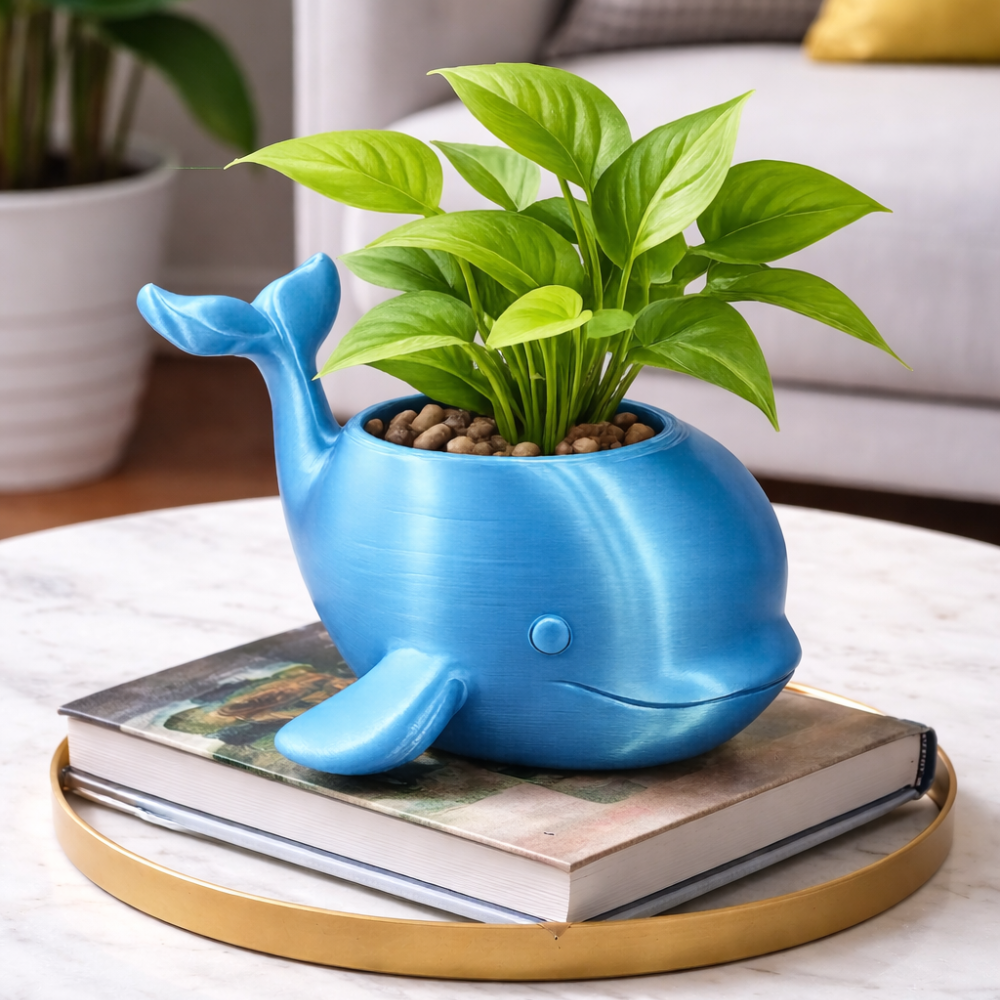 fish plant pot.png Whale Planter for Desk & Home | Cute Ocean-Inspired Planter Pot | Unique Decor & Corporate Gift Idea - Image 1