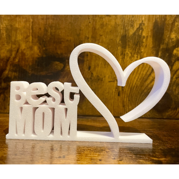 Best Mom 3D Printed Letters with Heart, Birthday Gift for Mom, Mother’s Day Gift, Anniversary Gift, Best Mother Decoration, Mom Desk Decor, Corporate Gift for Employees, Office Table Gift, Personalized Mom Gift