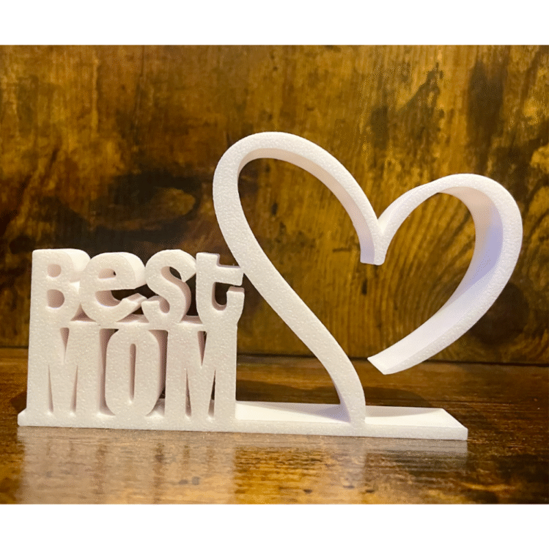 Best Mom 3D Printed Letters with Heart, Birthday Gift for Mom, Mother’s Day Gift, Anniversary Gift, Best Mother Decoration, Mom Desk Decor, Corporate Gift for Employees, Office Table Gift, Personalized Mom Gift - Image 3