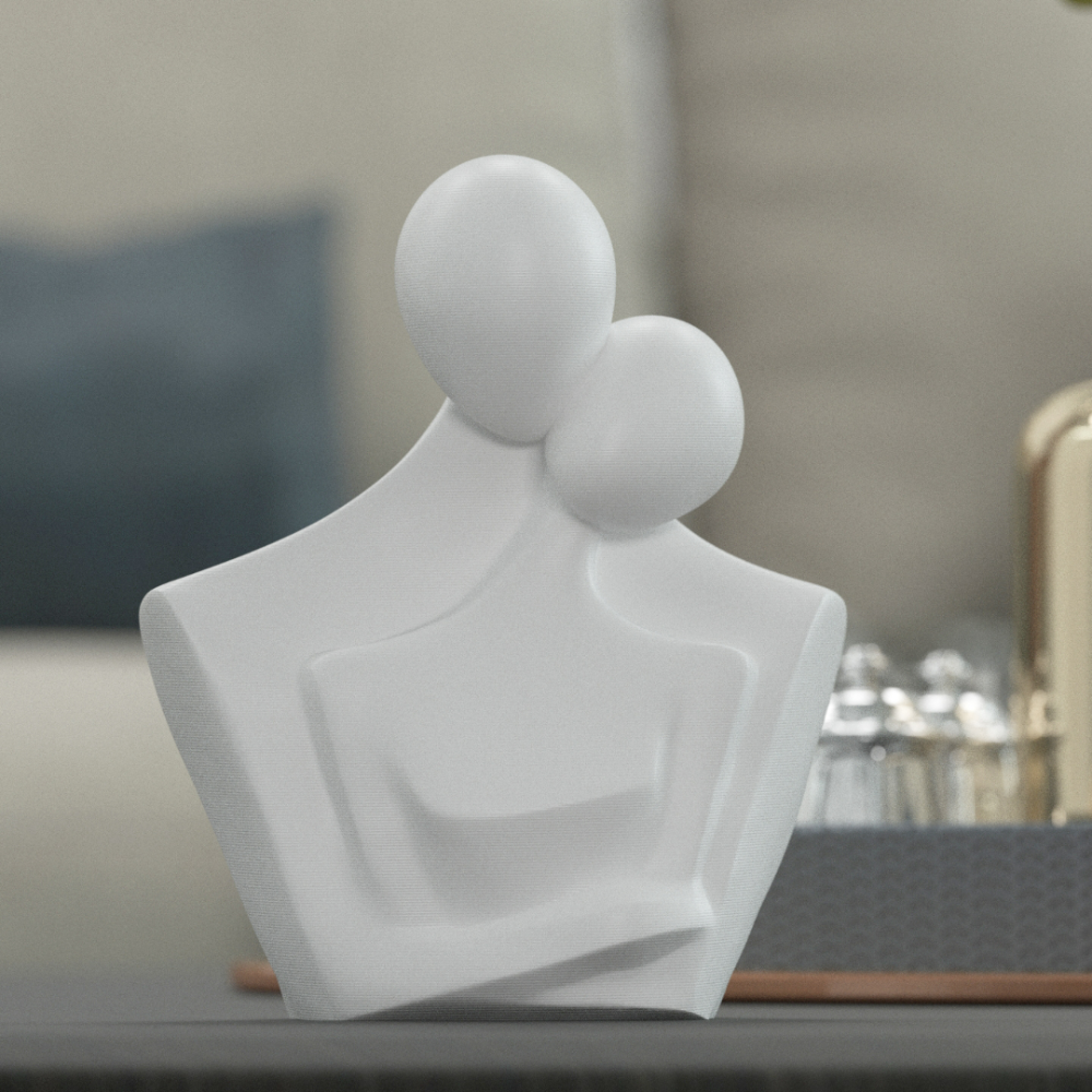 1 3D Printed Couple with Warm Hug Gift, Romantic Couple Showpiece, Anniversary Gift, Birthday Gift for Friends, Valentine’s Day Gift, Corporate Desk Gift, Office Table Decor, Couple Statue for Companies, Personalized Appreciation Gift - Image 1