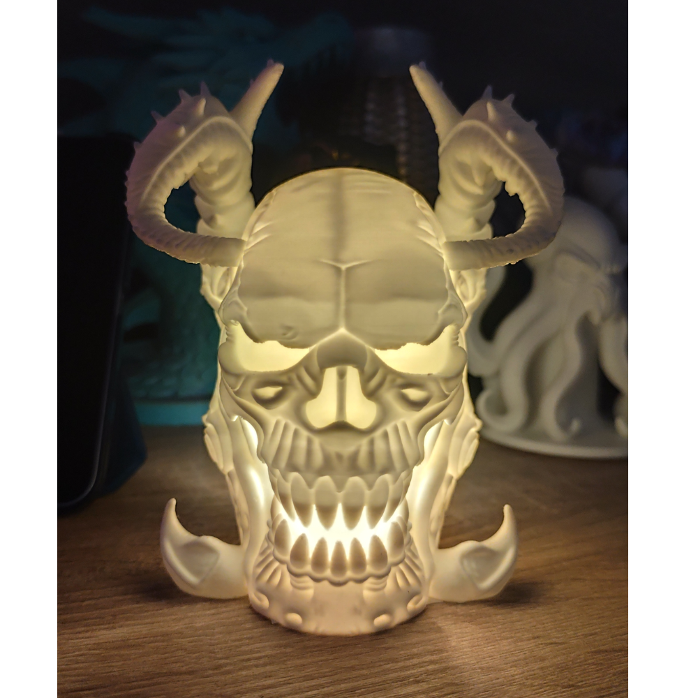 1 Mutation Skull Lamp – 3D Printed Artistic LED Skull Light for Home, Office & Corporate Gifting - Image 1