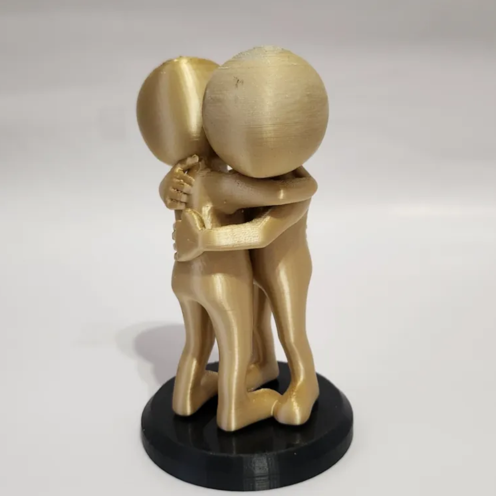 1 Hugging Statue 3D Printed Gift, Birthday Gift, Anniversary Gift, Home Decor Showpiece, Office Desk Decor, Corporate Gift, Event Gift, Couple Love Statue, Friendship Gift, Companies Appreciation Gift, Return Gift, Decoration for Events & Celebrations - Image 1