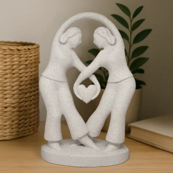 Minimalist Friendship Statue, Two Women Heart Sculpture, 3D Printed Friendship Gift, Corporate Gift for Companies, Birthday Gift, Home Decor Showpiece, Event Return Gift, Appreciation Gift for Women, Office Desk Decorative Statue