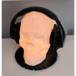 3D Printed Skull Headphone Stand with LED Lamp – Unique Desk Gift for Gamers, Offices & Home Decor