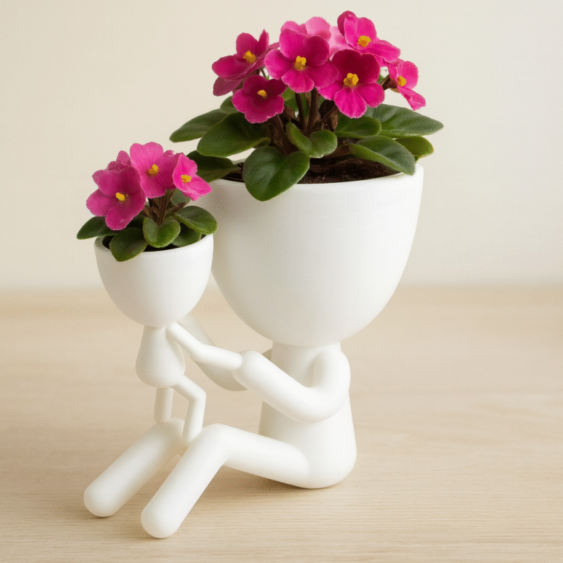 Mothers Day Pot, Mother and Child Planter, Gift for Mother, Family Decor, Home Decor Gift, Office Desk Gift, Corporate Gift, Festival Gift, 3D Printed Flower Pot - Image 3