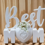 Best Mom Heart Vase Sign, Mother Gift, Family Decor, Gift to Mother, Mom Birthday Gift, Mother Day Gift, Home Decor Gift, Love Mom Showpiece, 3D Printed Gift