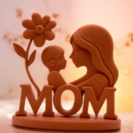 Mother’s Day Decoration, Mother Child Showpiece, Family Love Gift, Gift for Mother, Mom and Child Decor, Home Decoration, Office Desk Decor, 3D Printed Mother Child Statue