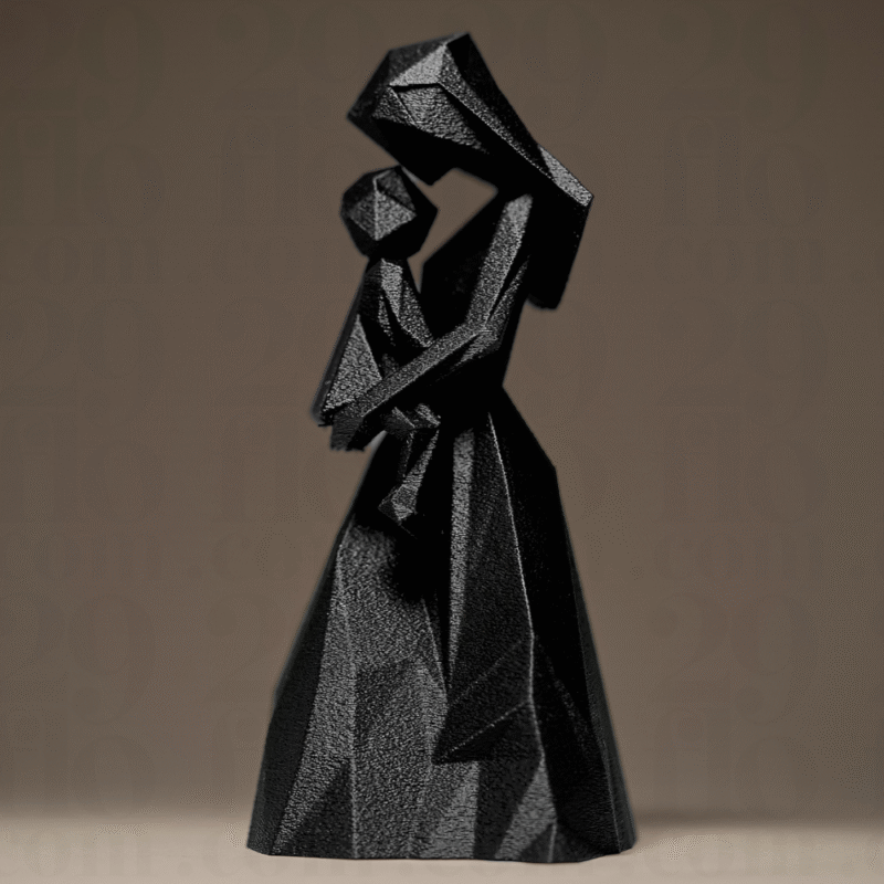 Geometric Mother and Child Figurine, Family Love Showpiece, Motherhood Gift, Give to Mother, Hospital Birth Decor, Maternity Clinic Decor, Home Decor Statue, Baby Shower Gift, 3D Printed Figurine - Image 3