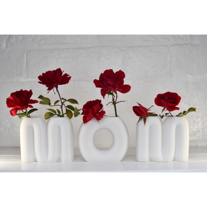 Vase for Mom, Mother Gift, Mom Birthday Gift, Mothers Day Gift, Family Home Decor, Gift for Mother, Decorative Flower Vase, Living Room Decor, Bedroom Decor, 3D Printed Vase - Image 3