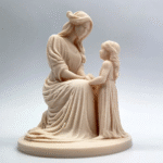 Mother & Daughter Sculpture, Family Love Showpiece, Mother Child Bond Statue, Emotional Home Decor Gift, Living Room Table Decor, Office Desk Decorative Idol, Festival Gift, Birthday Gift, Anniversary Gift, Mother’s Day Gift, 3D Printed Decorative Sculpture