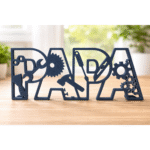 Papa Sign with Tools, Father Gift, Dad Workshop Decor, Family Gift, Home Decor, Office Desk Decor, Garage Decor, Industrial Gift, Technician Gift, Engineer Gift, 3D Printed Gift