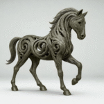 Ethereal Horse – Organic Art in Motion, Family Décor, Office Décor, Luxury Gift, Artistic Home Accent, Table Décor, Shelf Décor, Modern Interior Sculpture, 3D Printed Art