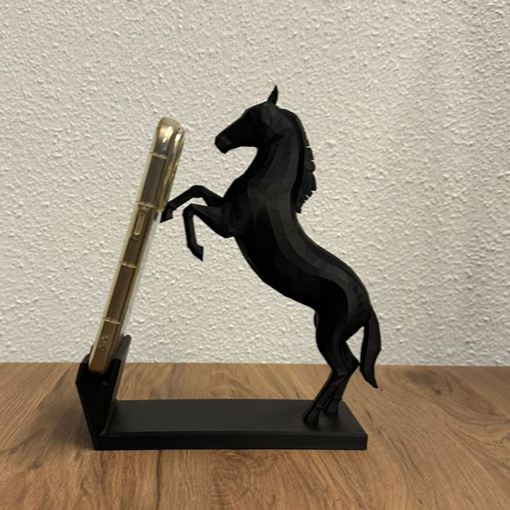 1 Rearing Horse Phone Stand, Mobile Holder, Desk Phone Stand, Office Desk Accessory, Home Decor Showpiece, Tabletop Stand, Gift for Family, Gift for Friends, Gift for Office, Gift for Home, 3D Printed Phone Stand - Image 1